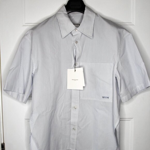 BNWT SS23 WOOYOUNGMI SHORT SLEEVES STRIPE SHIRT 46 - Picture 2 of 11